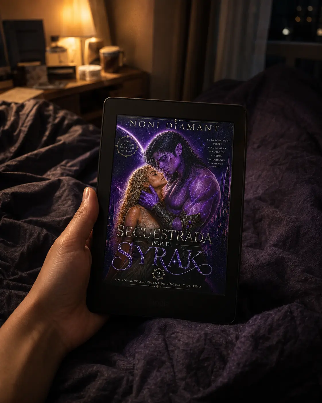 Secuestrada por el Syrak en Kindle durante una lectura nocturna en la cama